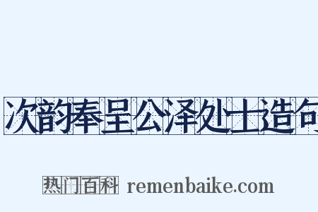 次韵奉呈公泽处士造句是什么意思的图片